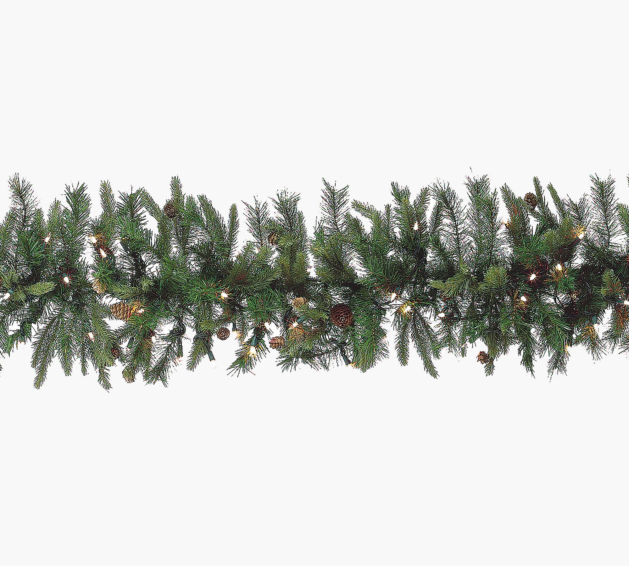 Faux Oversized Rocky Mountain Garlands With Clear Lights - Set of 2