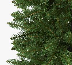 Lit Slim Green Mountain Pine Faux Christmas Tree