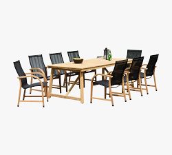 Santa Ana 7-Piece Rectangular Dining Table with Newark Dining Armchair Set