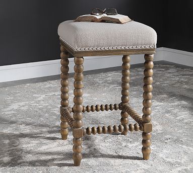 Bryce Upholstered Counter Stool | Pottery Barn