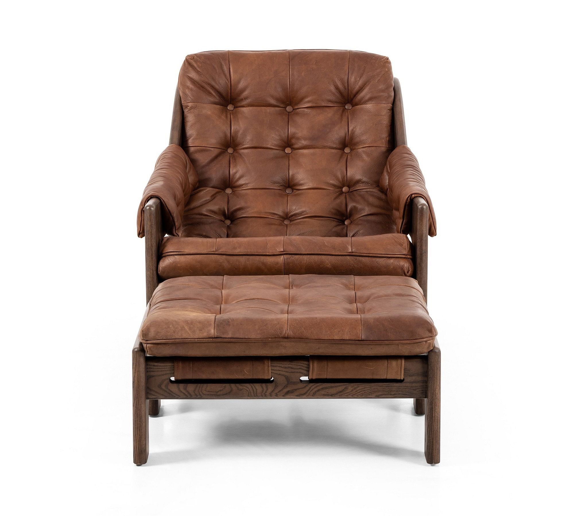 Callum Leather Chair with Ottoman