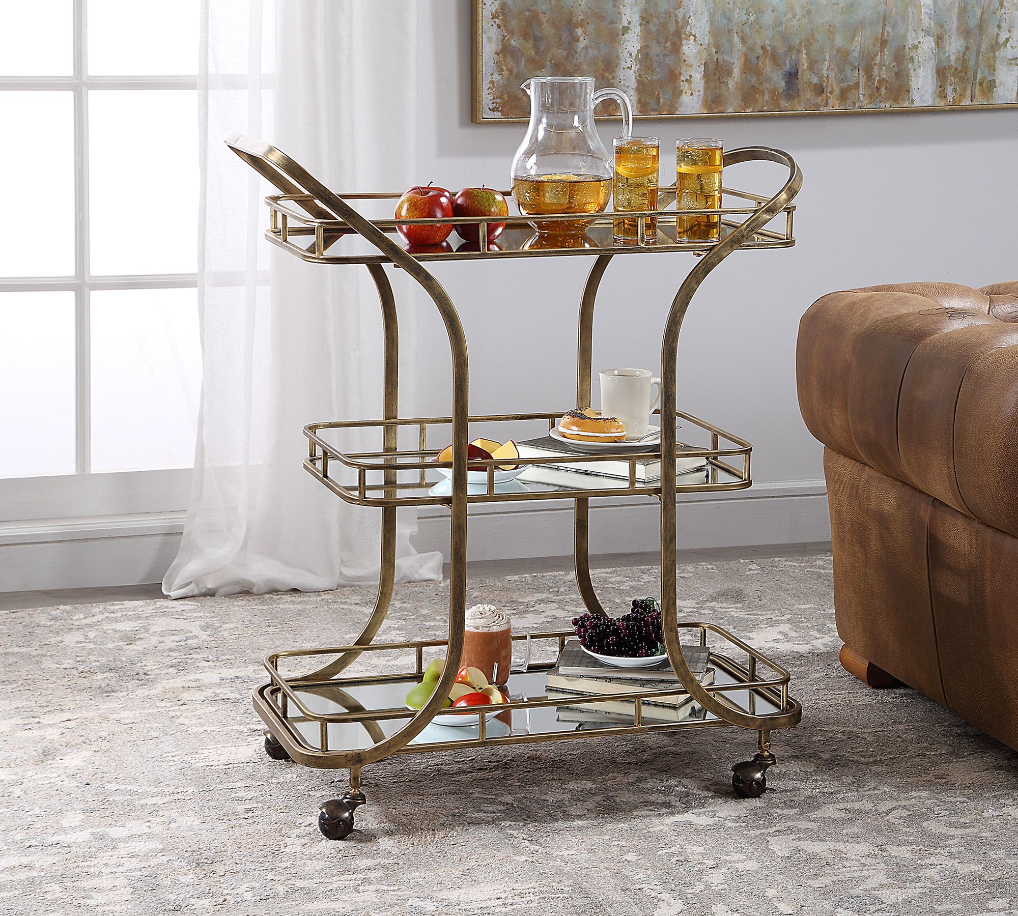 Amelia Metal Bar Cart (33")