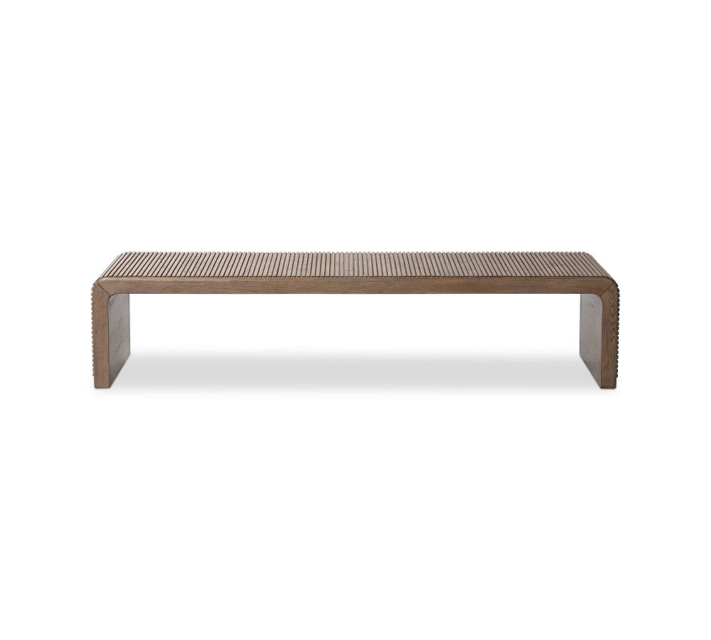 Soren 65" Gray Oak Rectangular Coffee Table with Storage