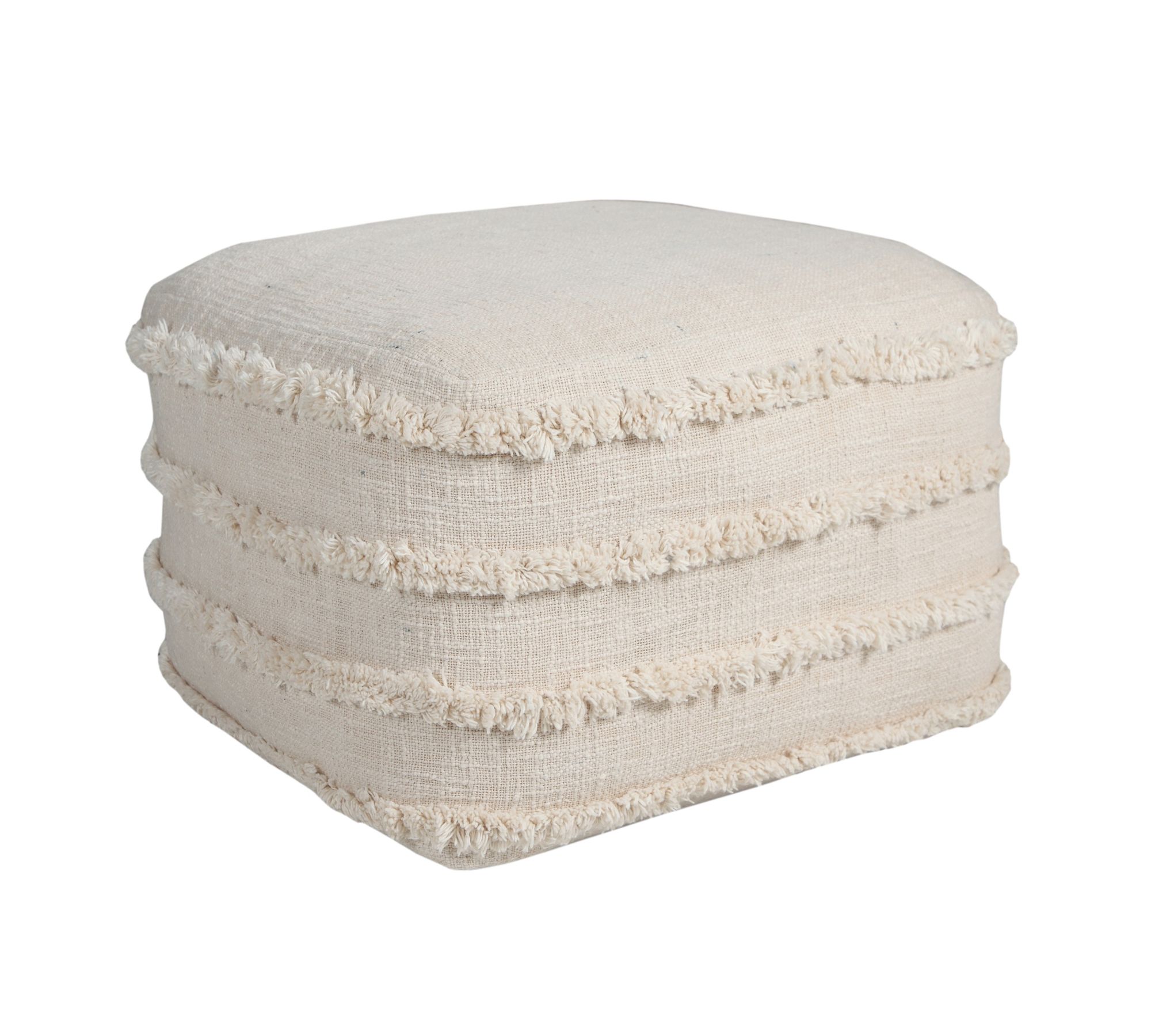 Leyla Cotton Striped Pouf