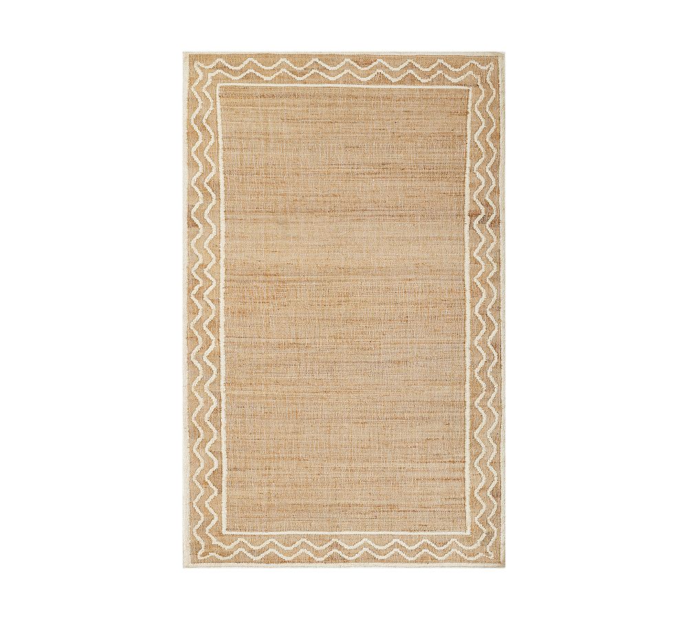Natural Handwoven Wool and Jute Rectangular Rug