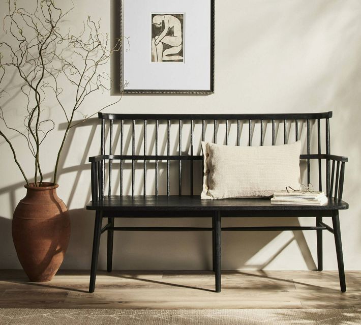 Black entrance bench discount