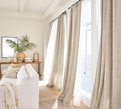 Custom Emery Linen Sheer Drape - White