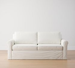 Cameron Roll Arm Slipcovered Sleeper Sofa with Memory Foam Mattress (88&quot;)