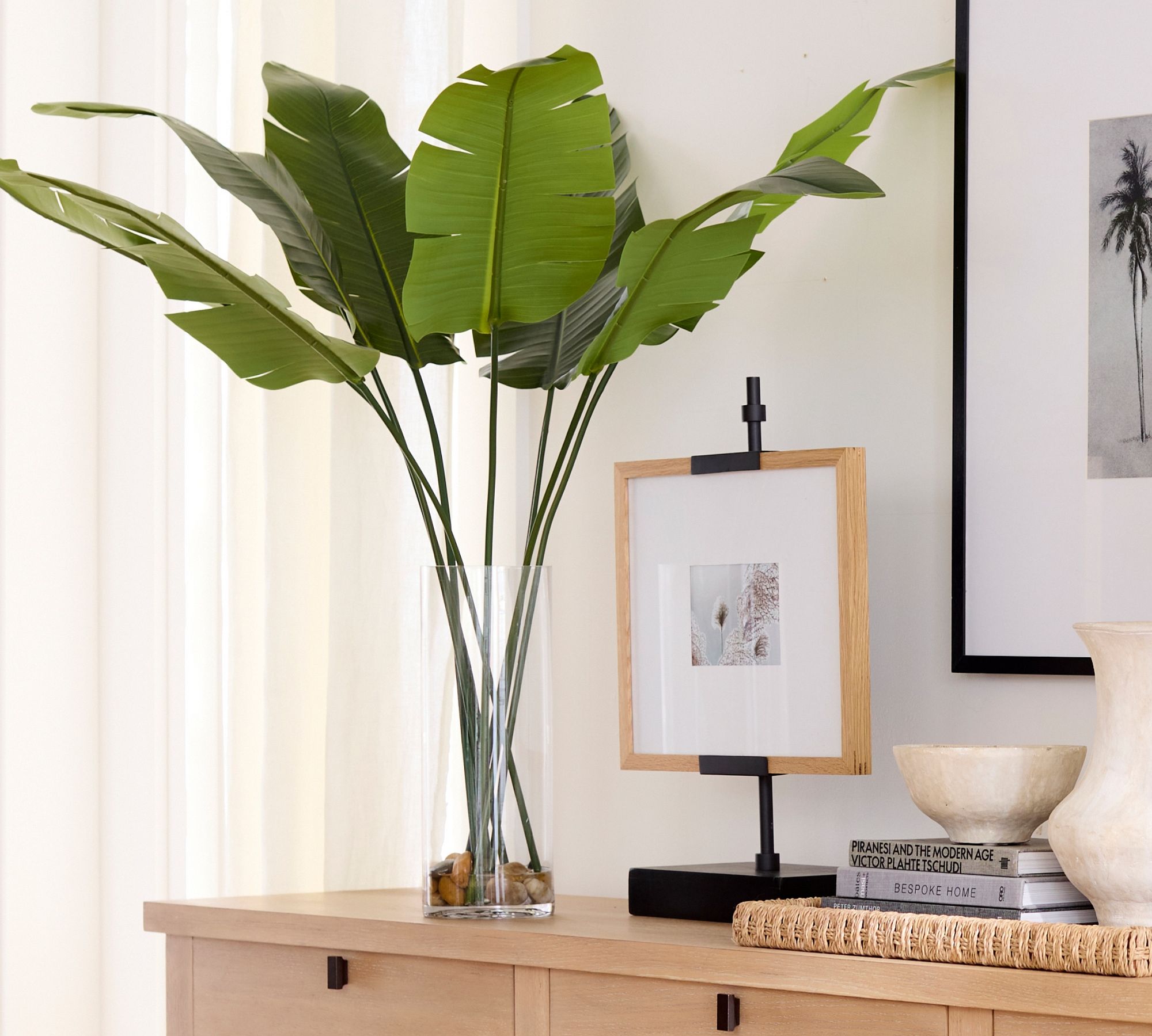 Glass Potted Banana Leaf Houseplant