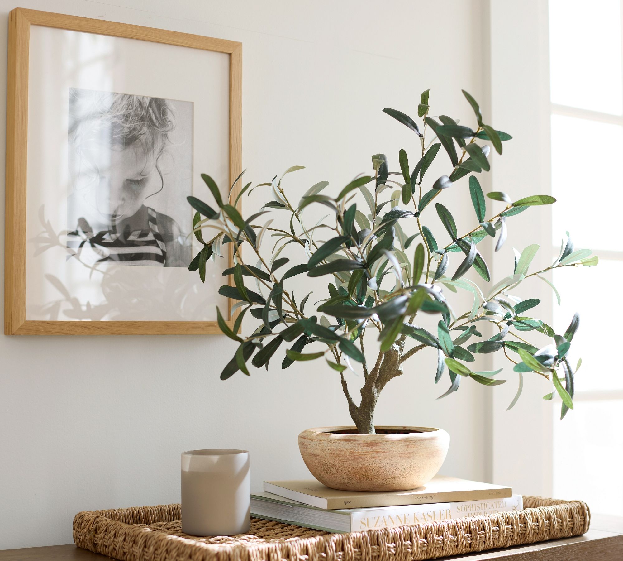 Faux Potted Olive Houseplant