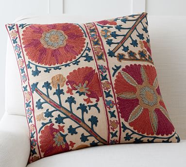 2 Pottery Barn sale Suzani Embroidered Throw Pillow Covers