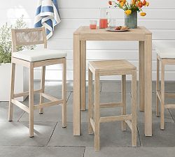 Indio Coastal Mahogany &amp; Rope Outdoor Barstool