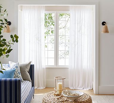 Off white sheer window treatments, patchwork sheer curtains, stripped sheer curatins, ready discount to ship