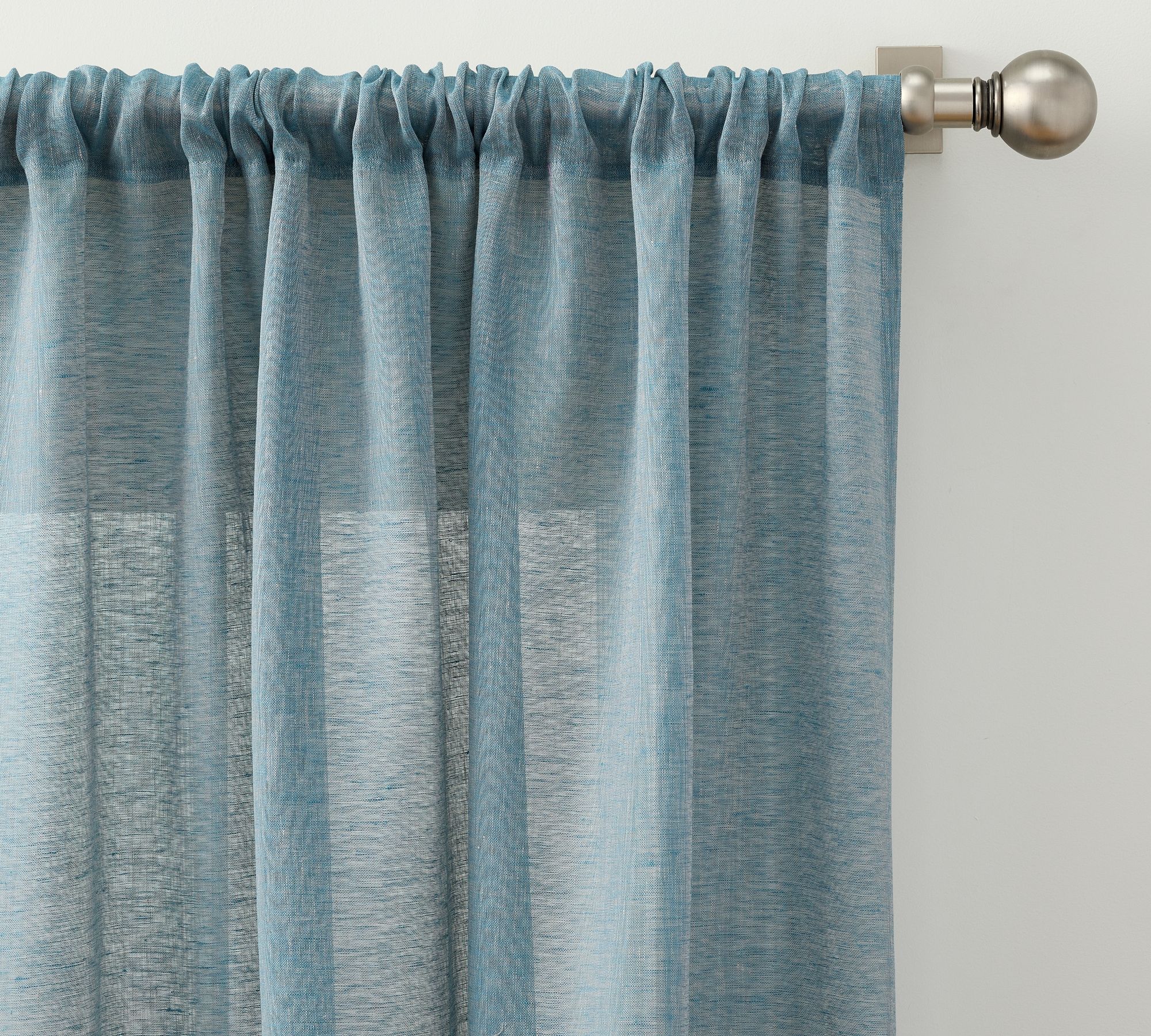 Belgian Flax Linen Rod Pocket Sheer Curtain