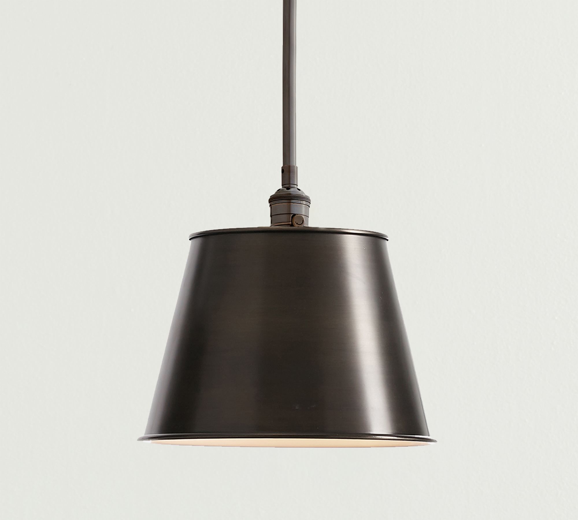 Tapered Metal Shade Pole Pendant (9"-13")