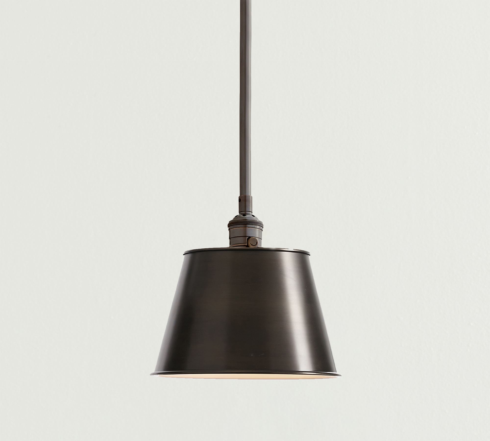 Tapered Metal Shade Pole Pendant (9"-13")