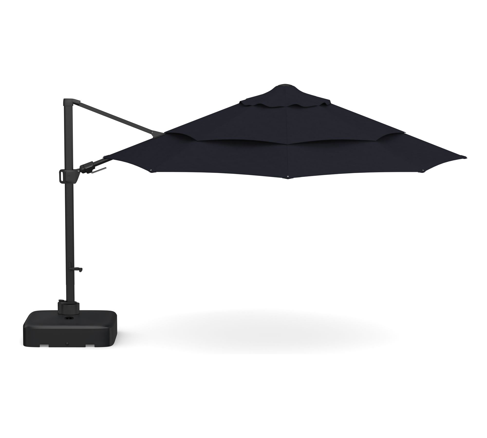 Premium 13' Round Cantilever Outdoor Patio Umbrella - Rustproof Aluminum Frame with Base