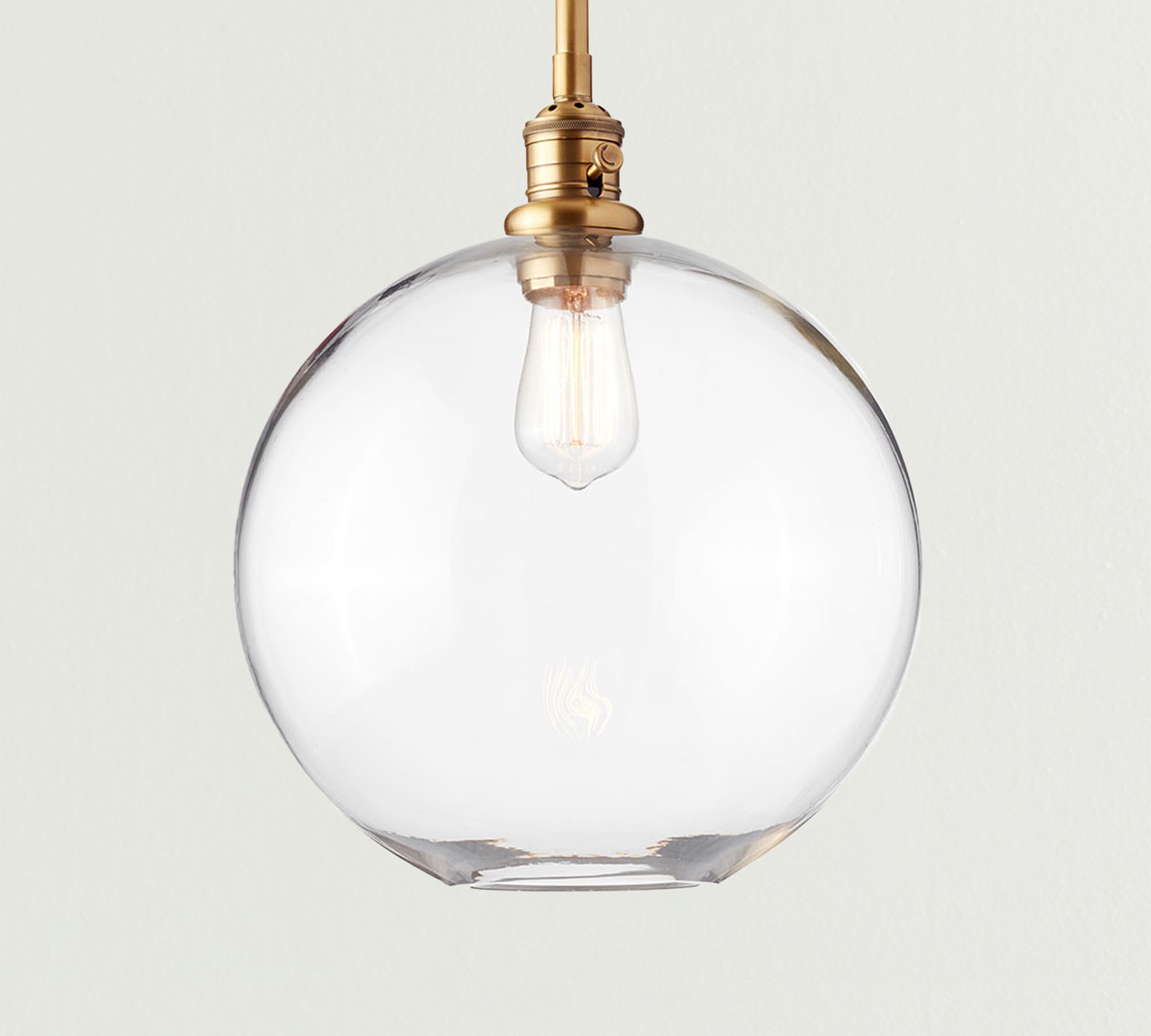 Glass Globe Pole Pendant (9"-13")