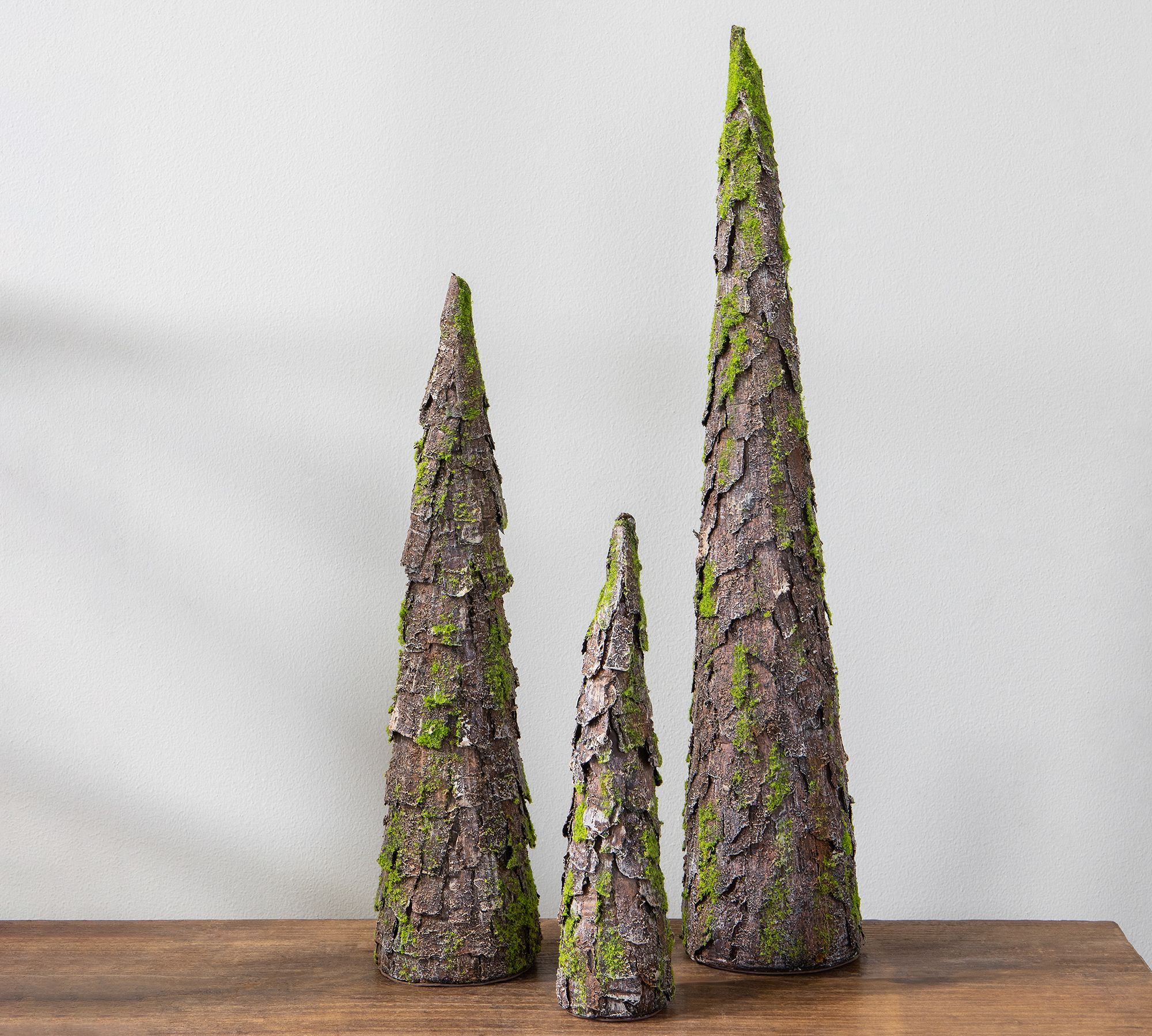 Faux Moss Cone Topiary