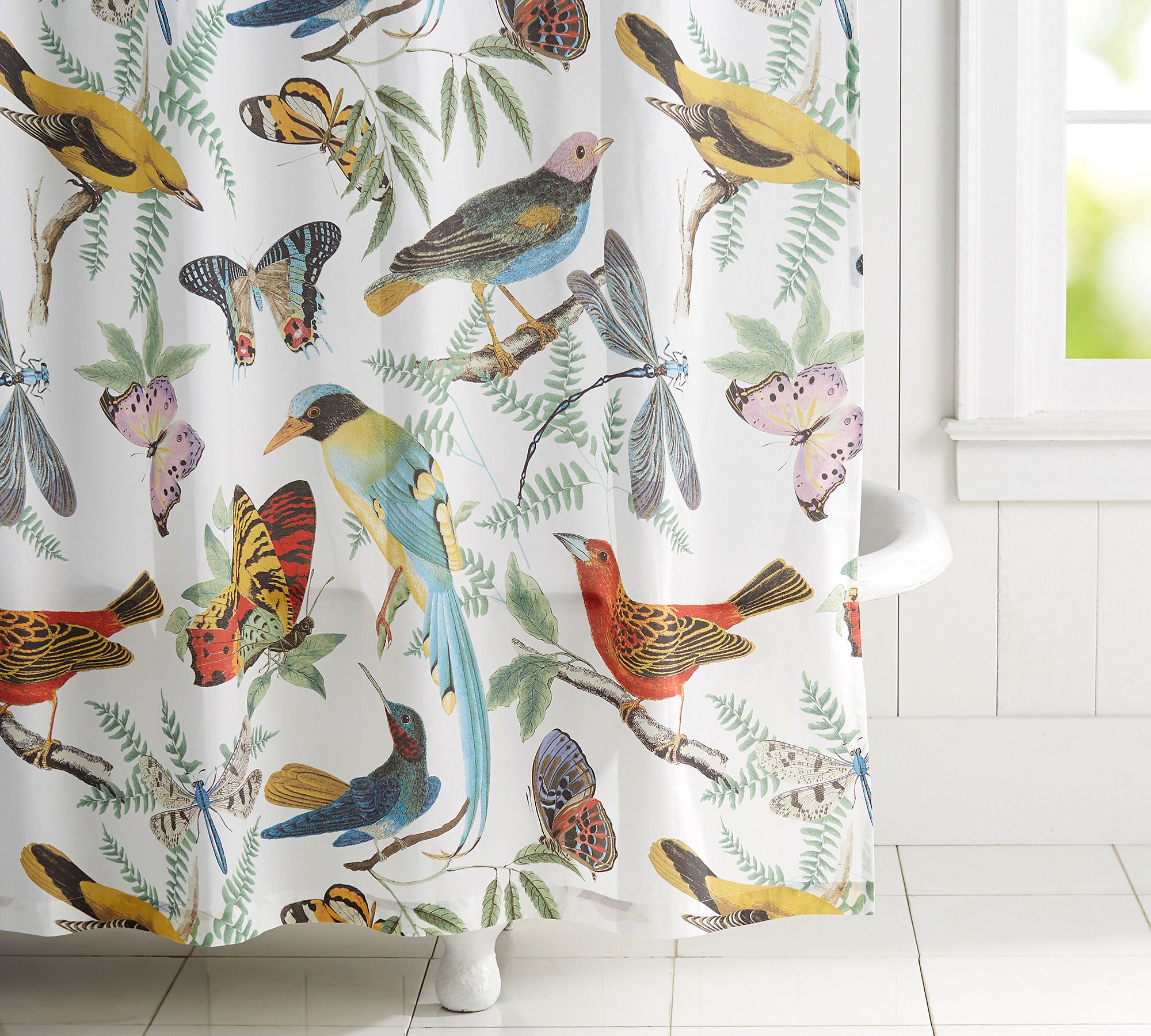 Fauna Bird Cotton Shower Curtain