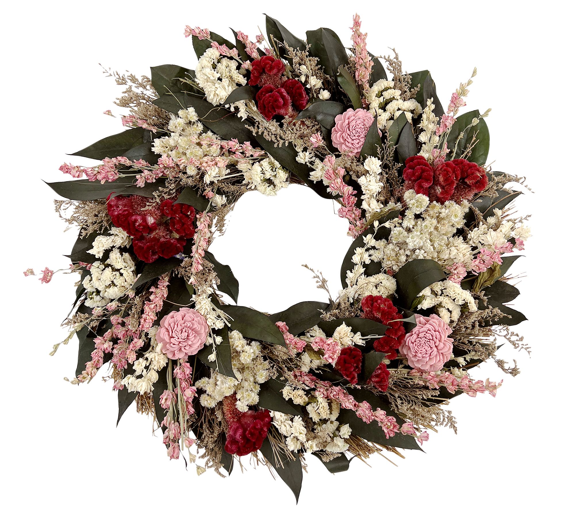 Dried Pink Garden Wreath