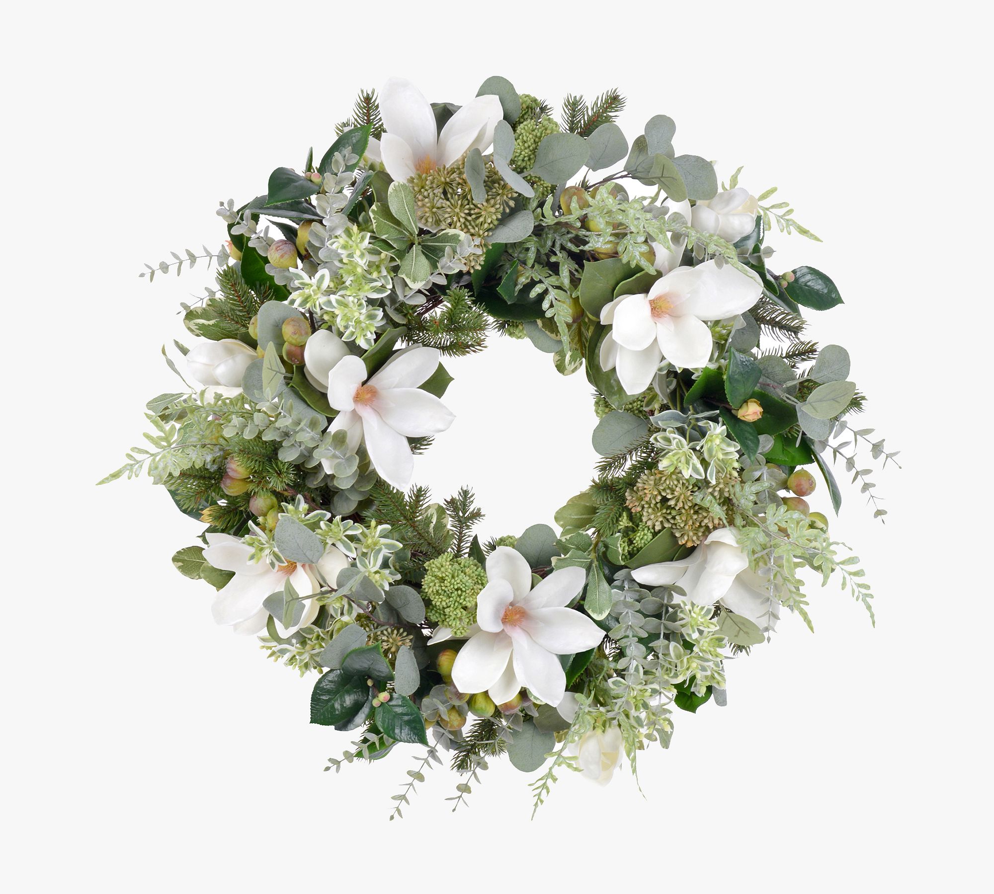 Faux Mixed Eucalyptus & Magnolia Wreath