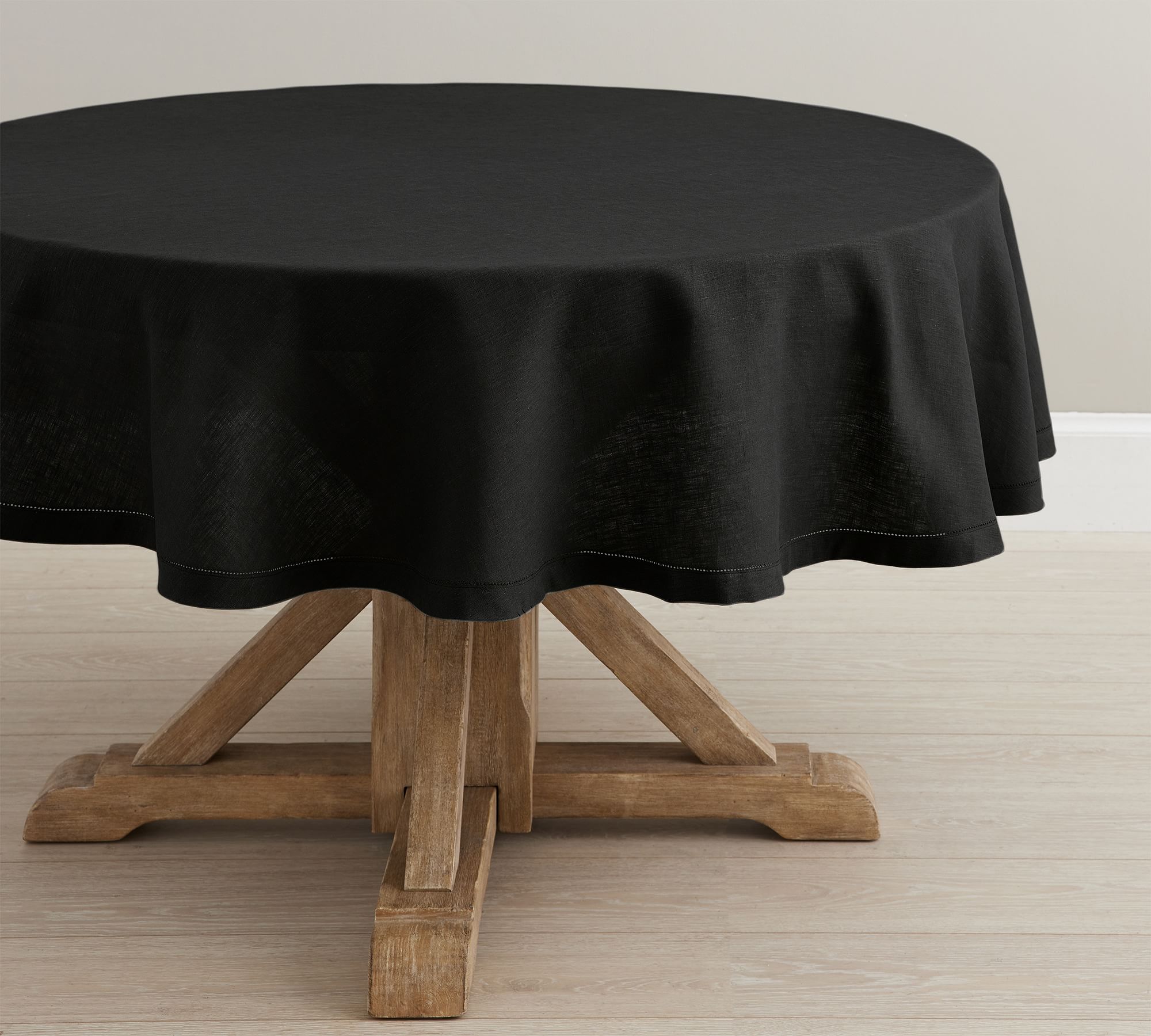 Open Box: Belgian Linen Round Tablecloth