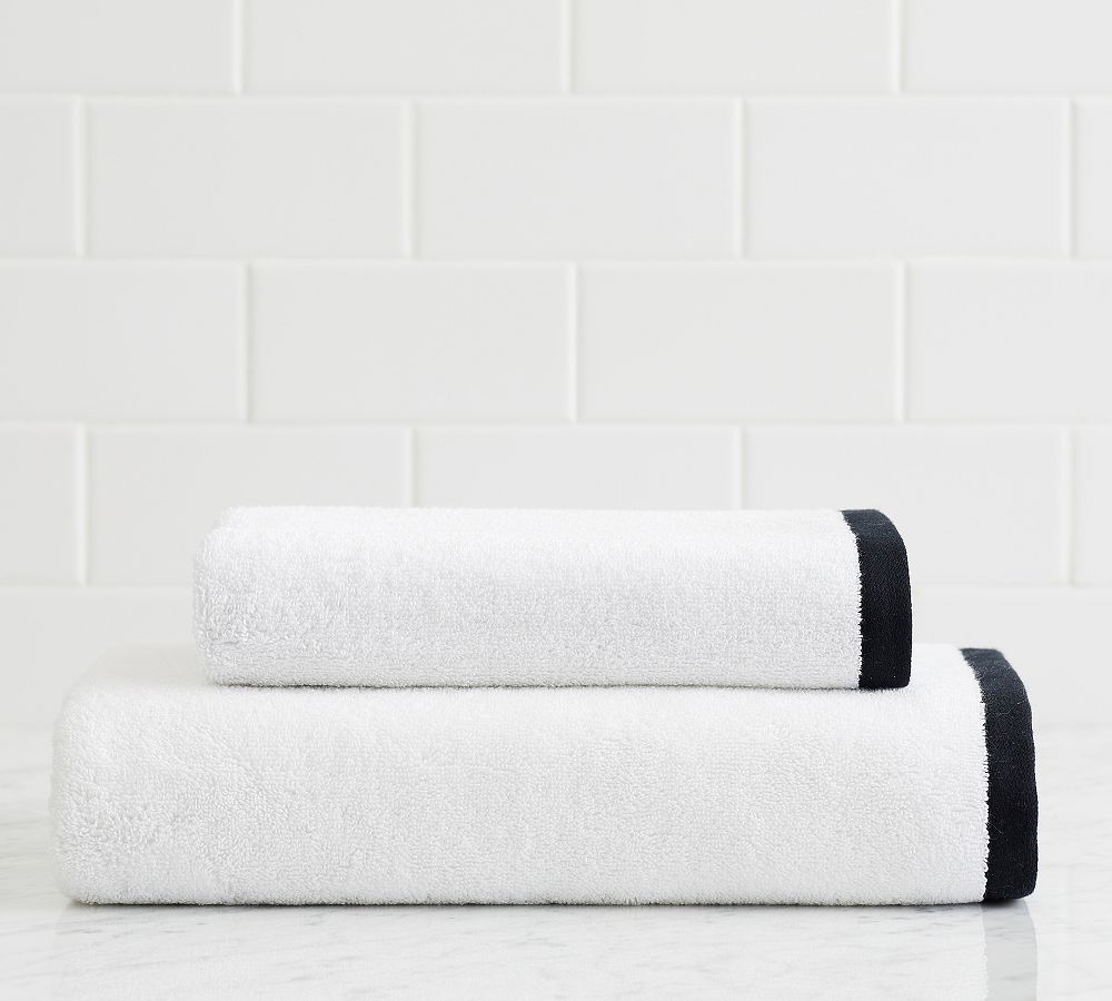 Border Edge Hand Towel (Black)