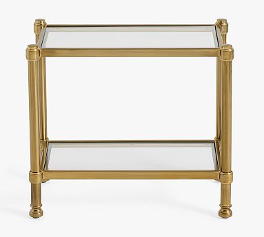 Pottery barn gold side table discount