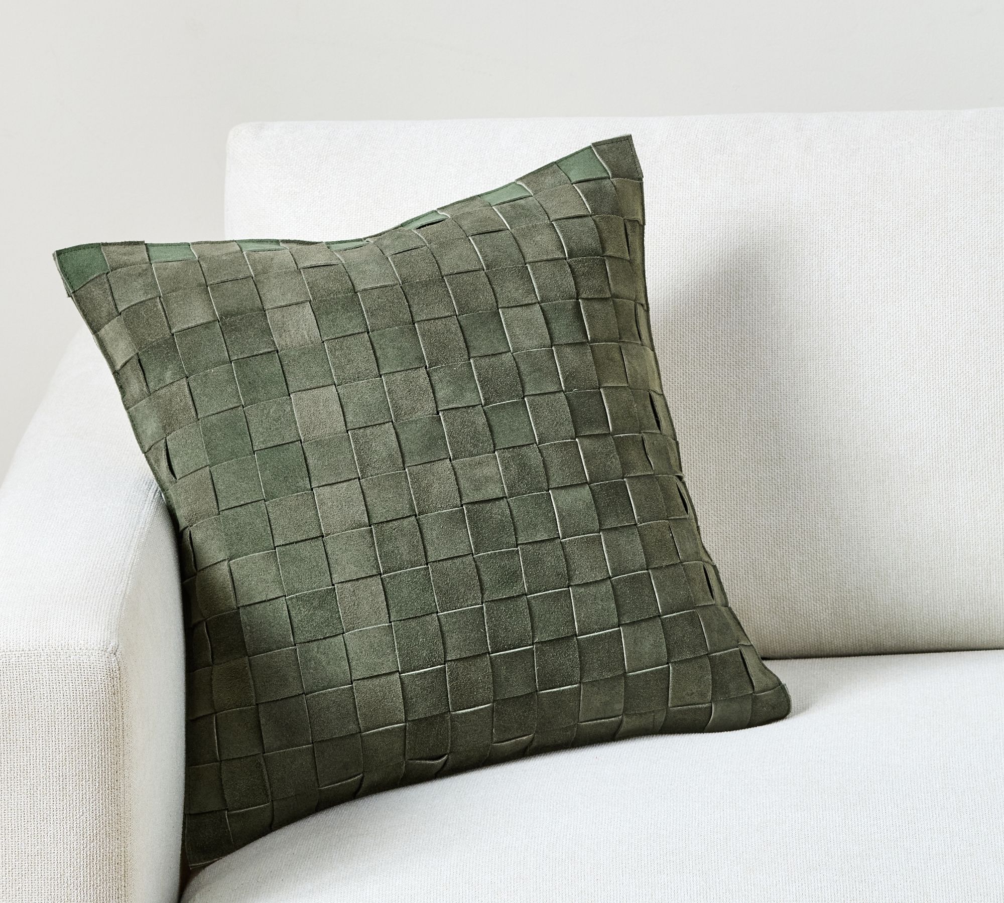 Basketweave Suede Pillow