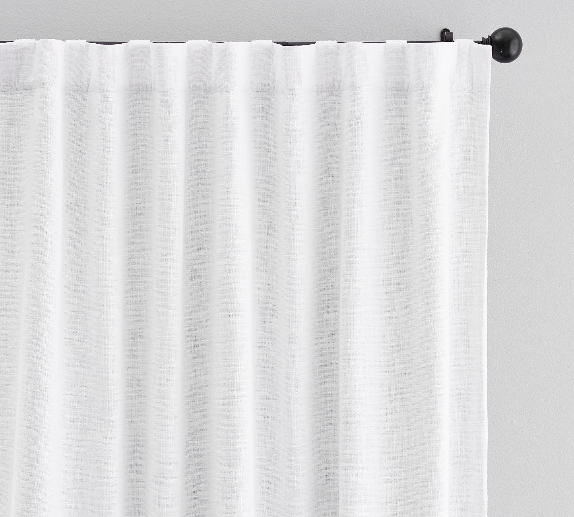 Open Box:Custom Seaton Textured Cotton Blackout Curtain - White