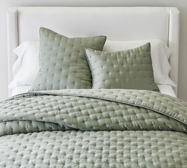 Pottery Barn orders tencel quilted Euro shams