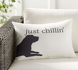 Chill Dog Outdoor Lumbar Pillow Pottery Barn