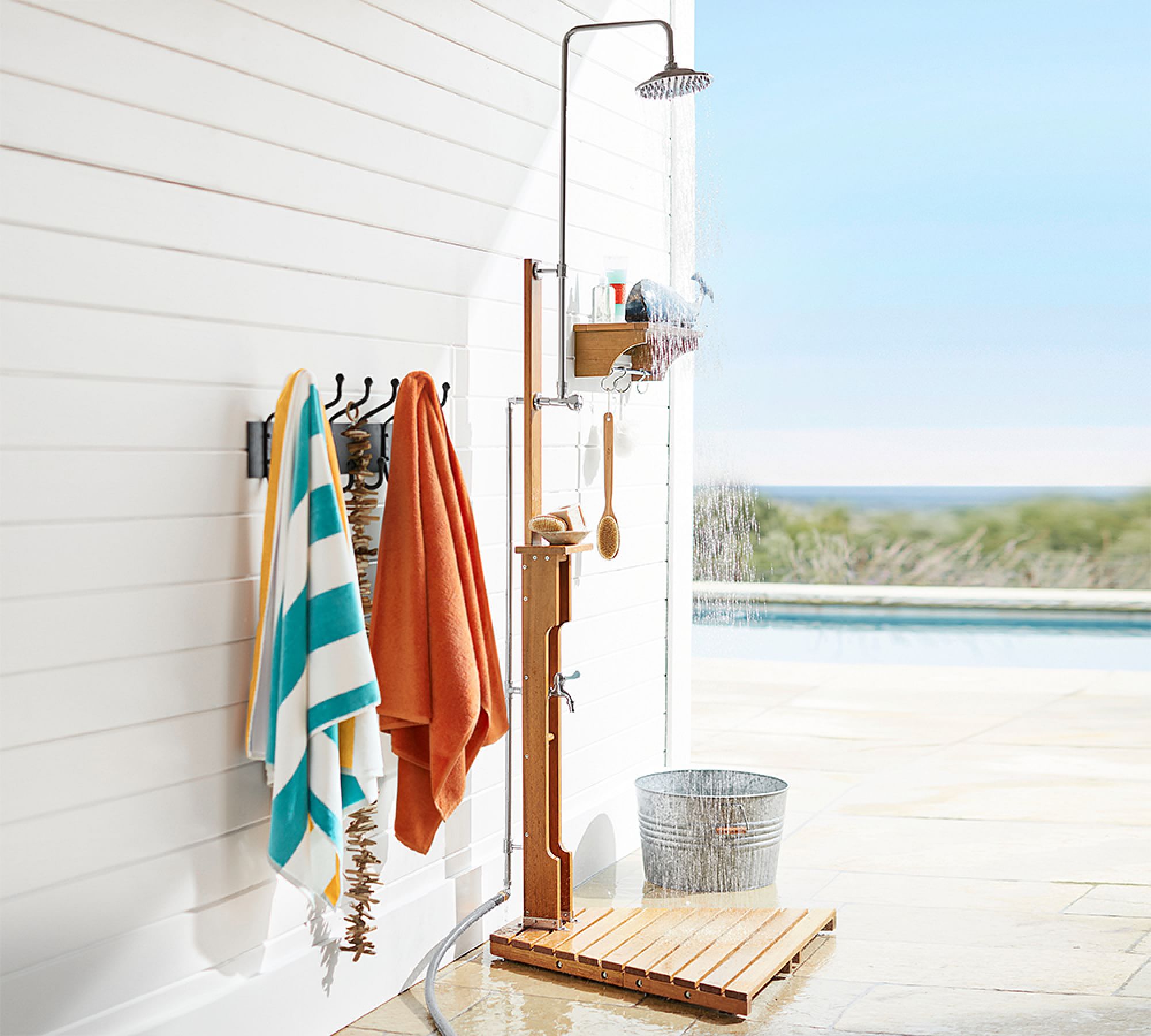 Eucalyptus Wood Outdoor Shower