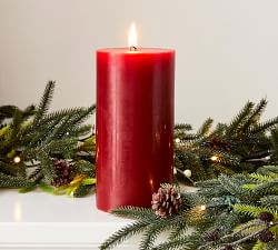 Unscented Wax Pillar Candle - Red