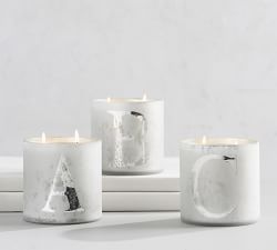 Alphabet Mercury Glass Scented Candles - Frosted Pine