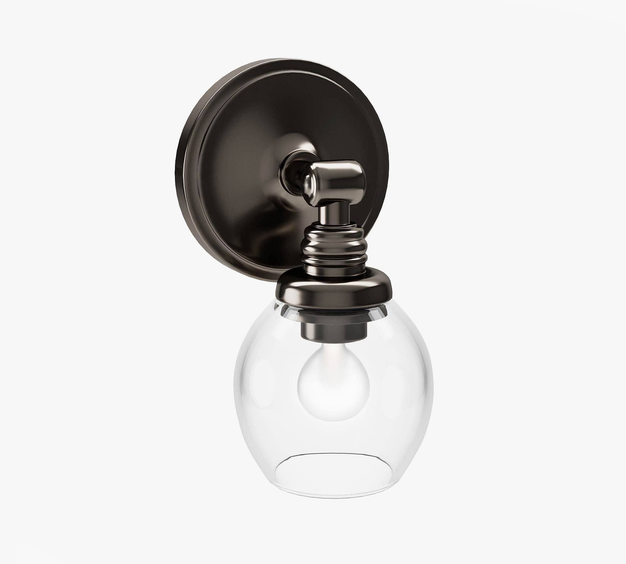 Glass Globe Petite Straight Arm Sconce (8'')