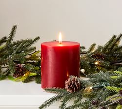 Unscented Wax Pillar Candle - Red