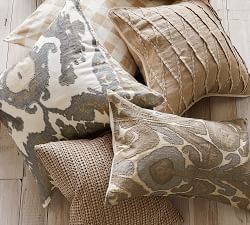 Hudson Ikat Embroidered Pillow