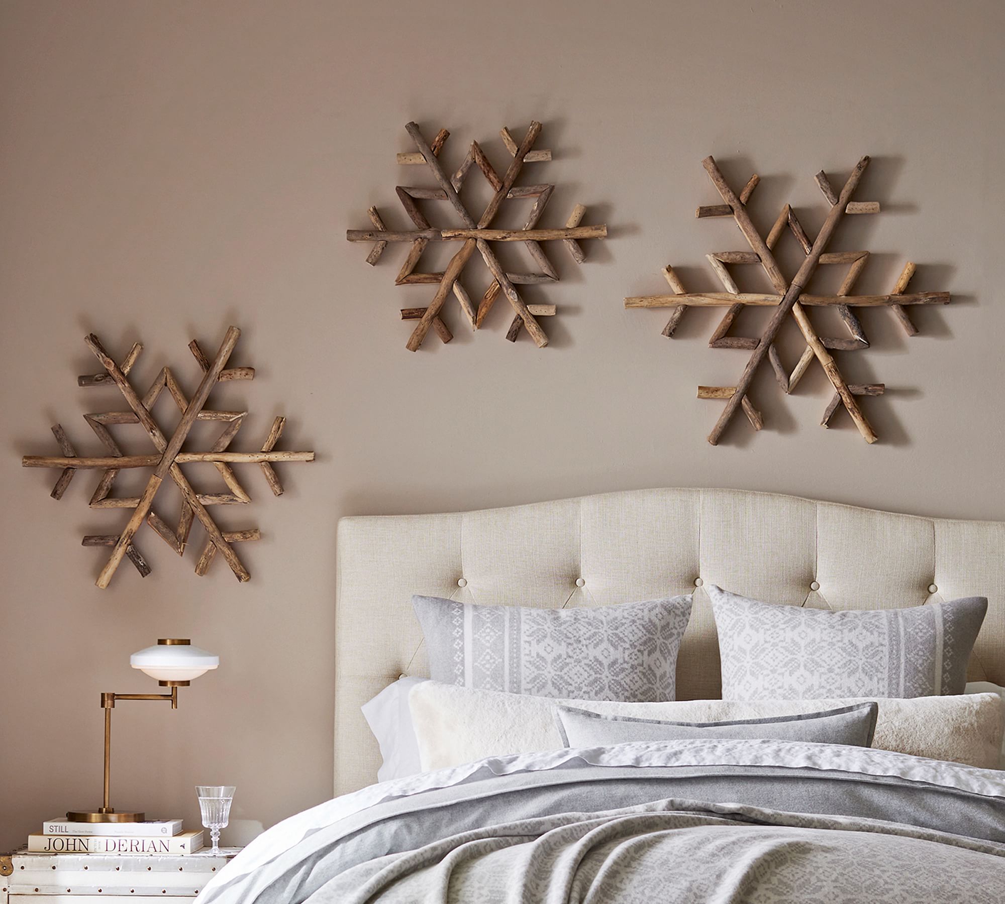 Driftwood Snowflake Wall Art - Set of 3