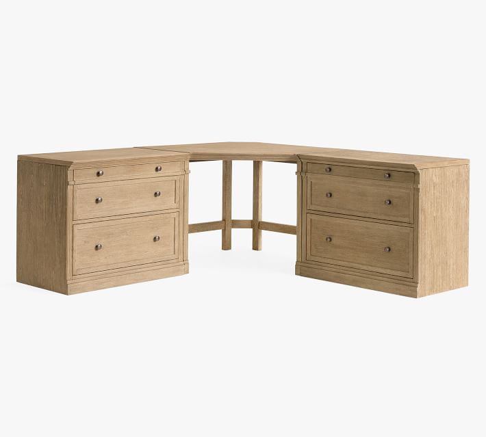 Livingston Corner Desk with Drawers 75 Wide Seadrift Pottery Barn