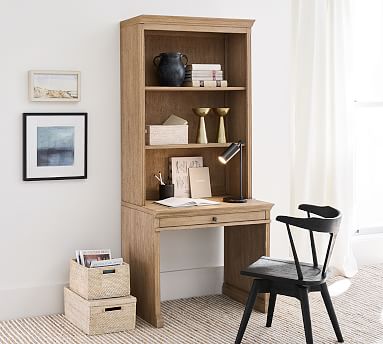 Livingston 35 Writing Desk with Bookcase Hutch Montauk White Pottery Barn