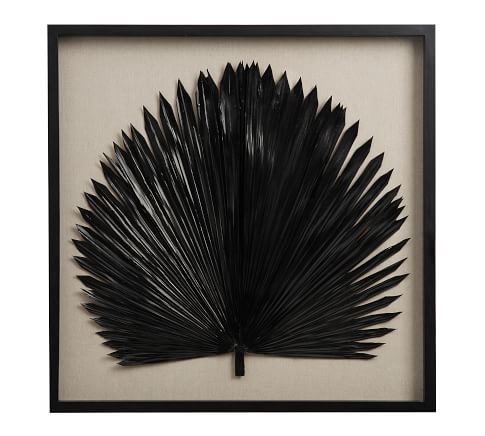 Black Dried Sun Palm in Shadow Box Picture Frame with Linen, 16x20 in Black Wood Frame, Boho, selling Neutrals, Minimalist