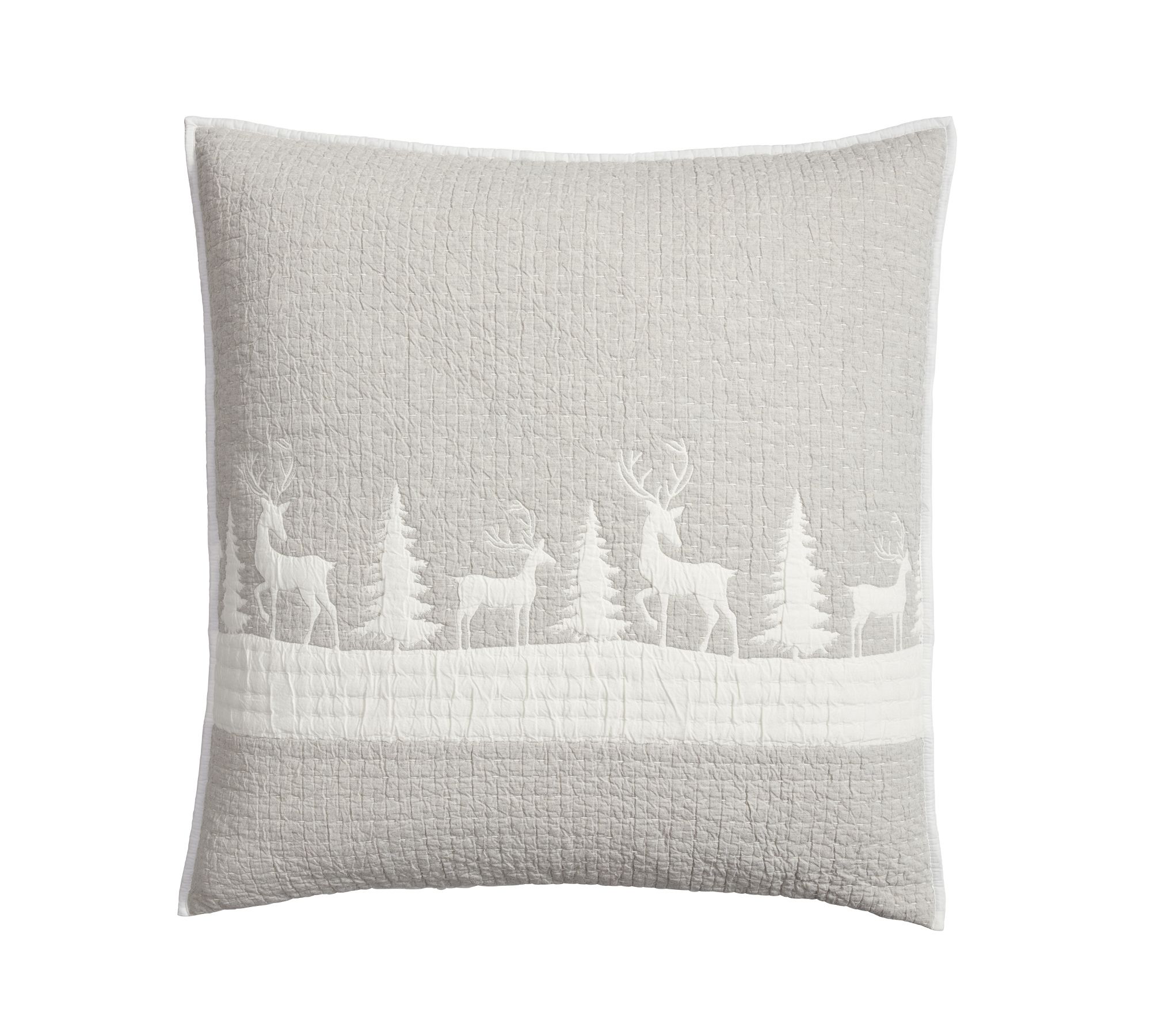 Winter Deer Reversible Applique Quilted Sham