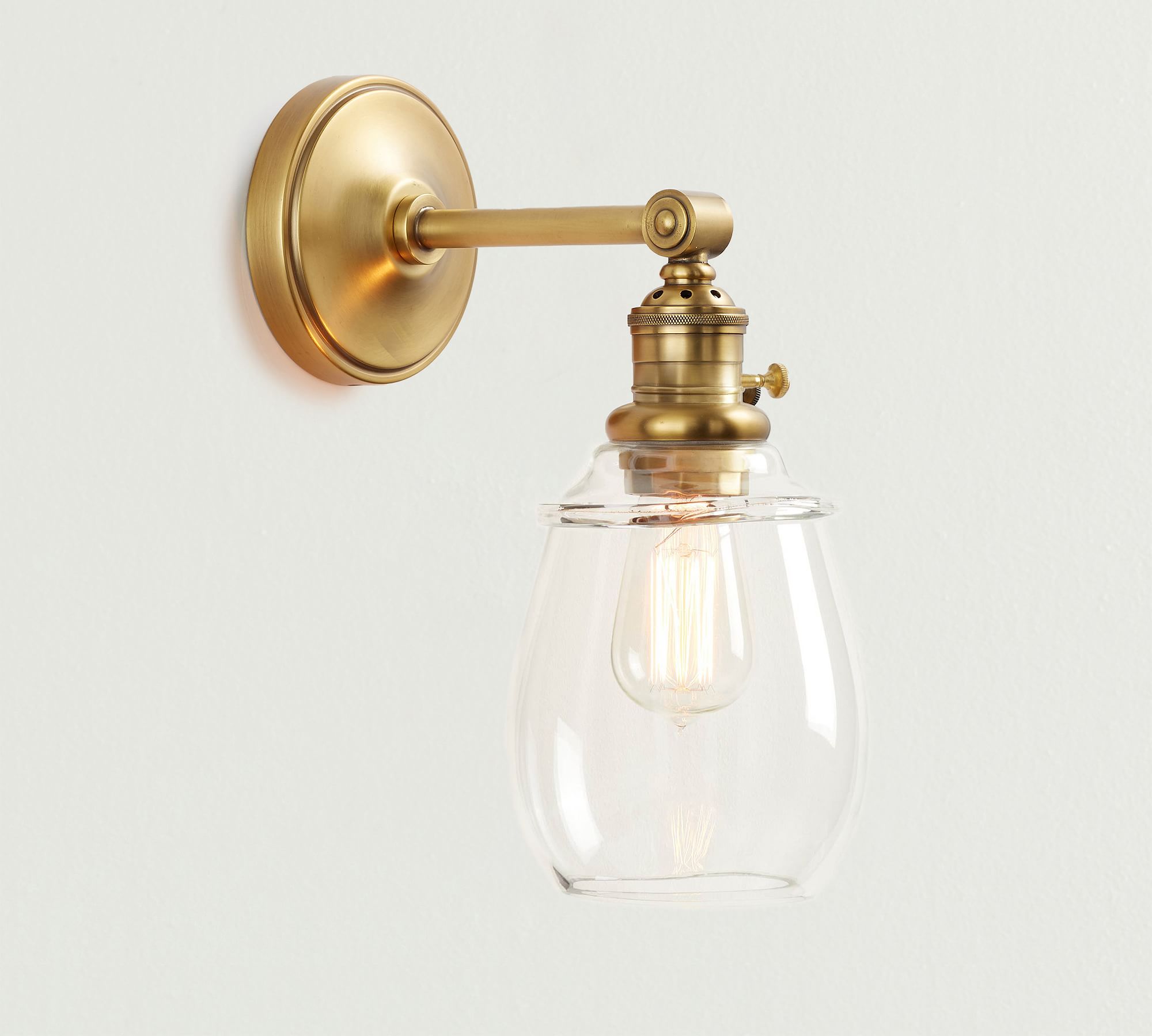 Petite Glass Straight Arm Sconce (12'')