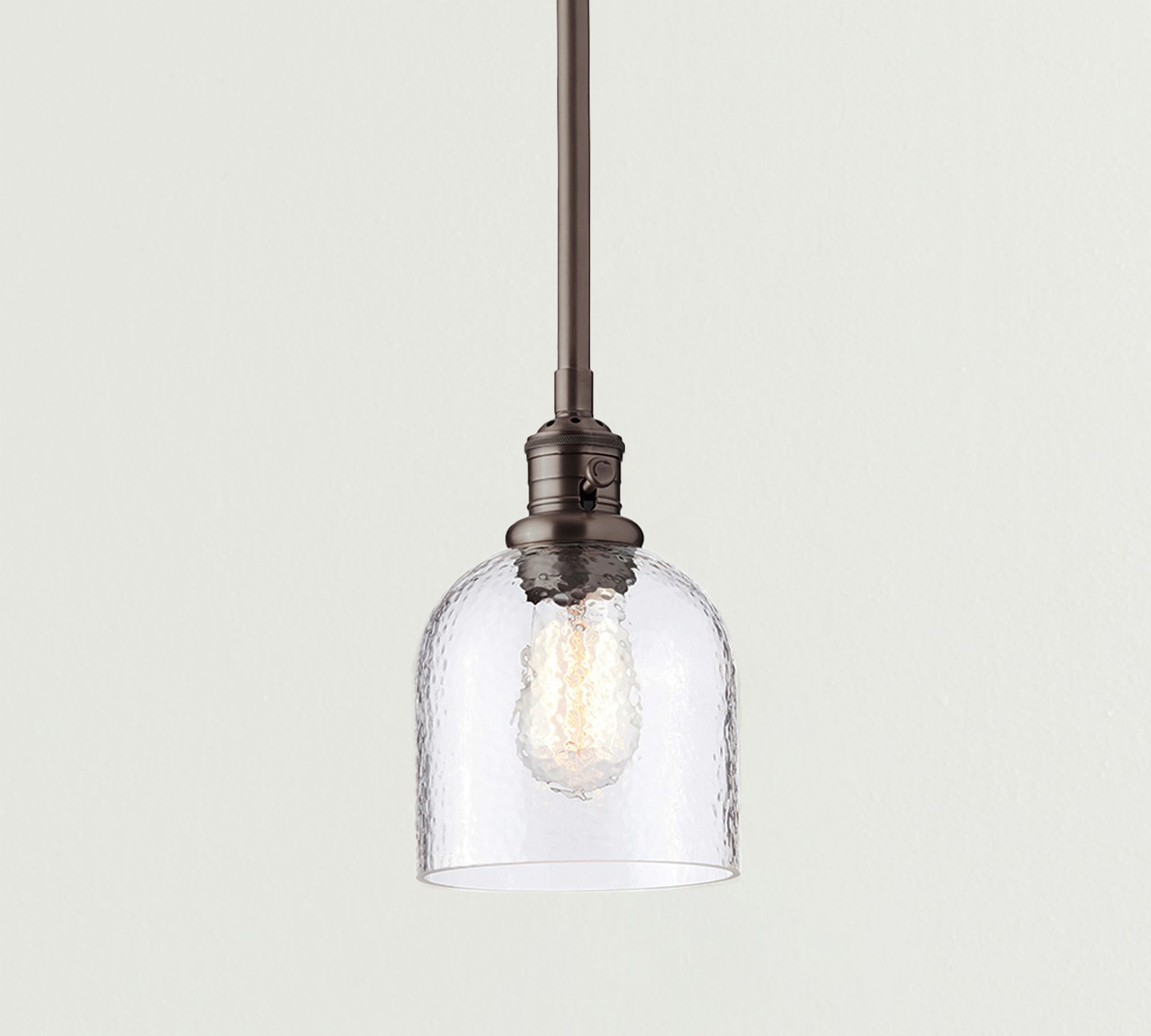 Textured Glass Pole Pendant (6"-10")