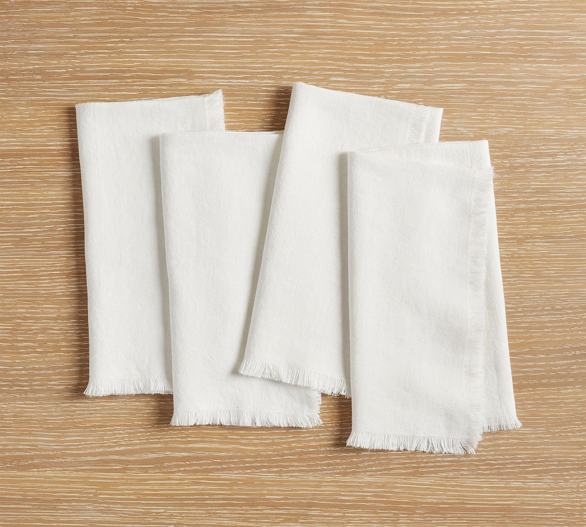 Frayed Oversized Linen Napkins - Set of 4