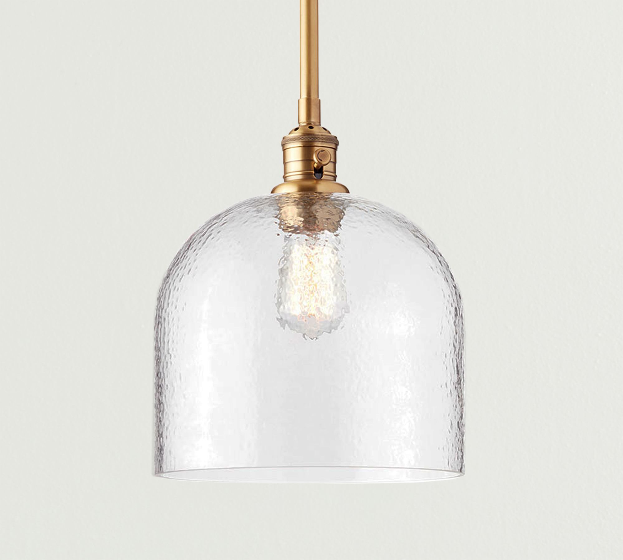 Textured Glass Pole Pendant (6"-10")