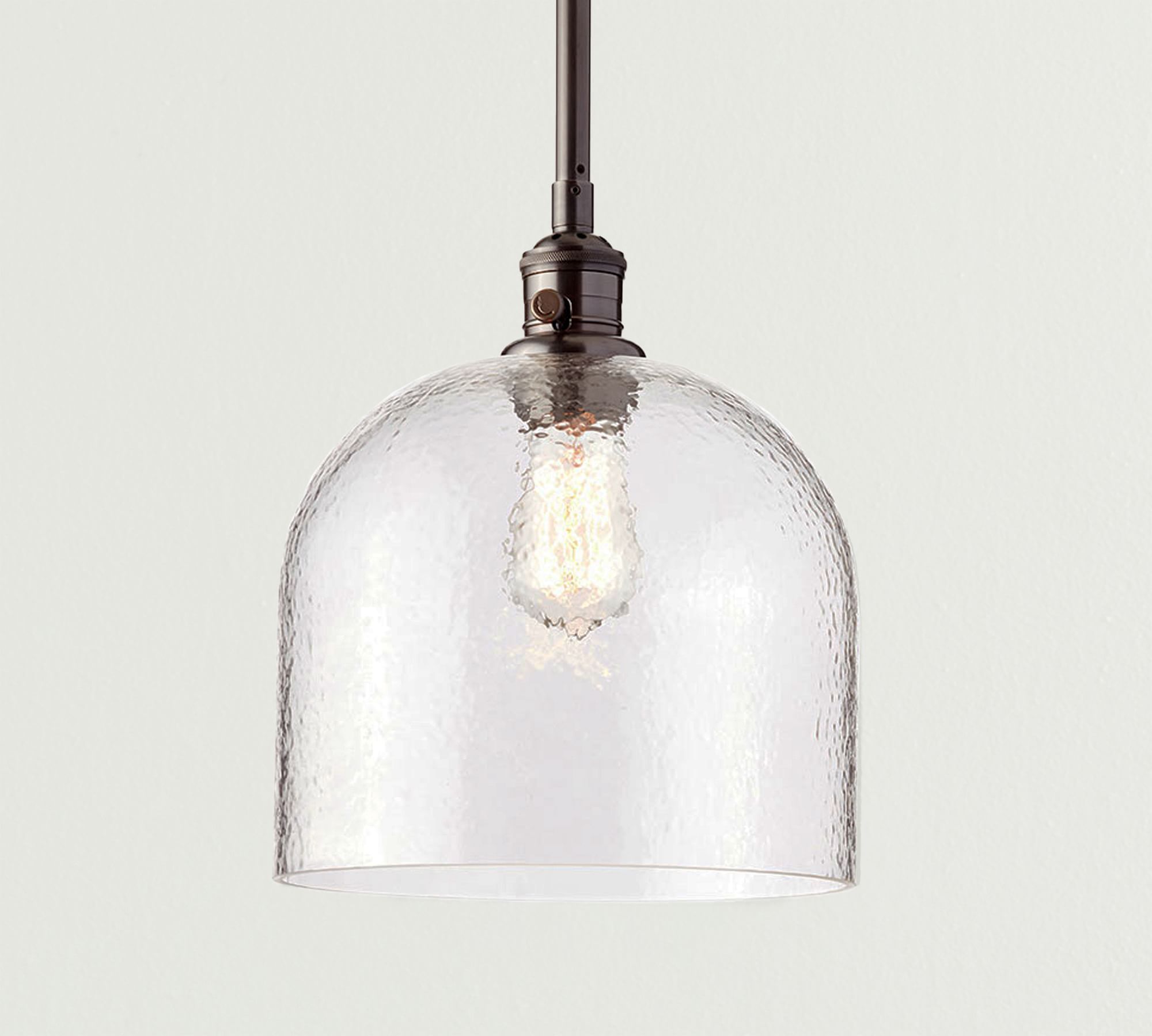 Textured Glass Pole Pendant (6"-10")