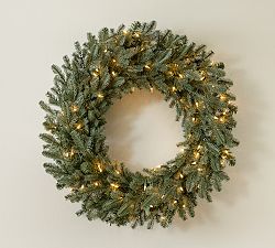 Tree Classics by Balsam Hill Lit Faux Grand Fir Wreath &amp; Garland With Clear Lights